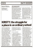 Kirsty - the Struggle for a Place in an Ordinary School cover image