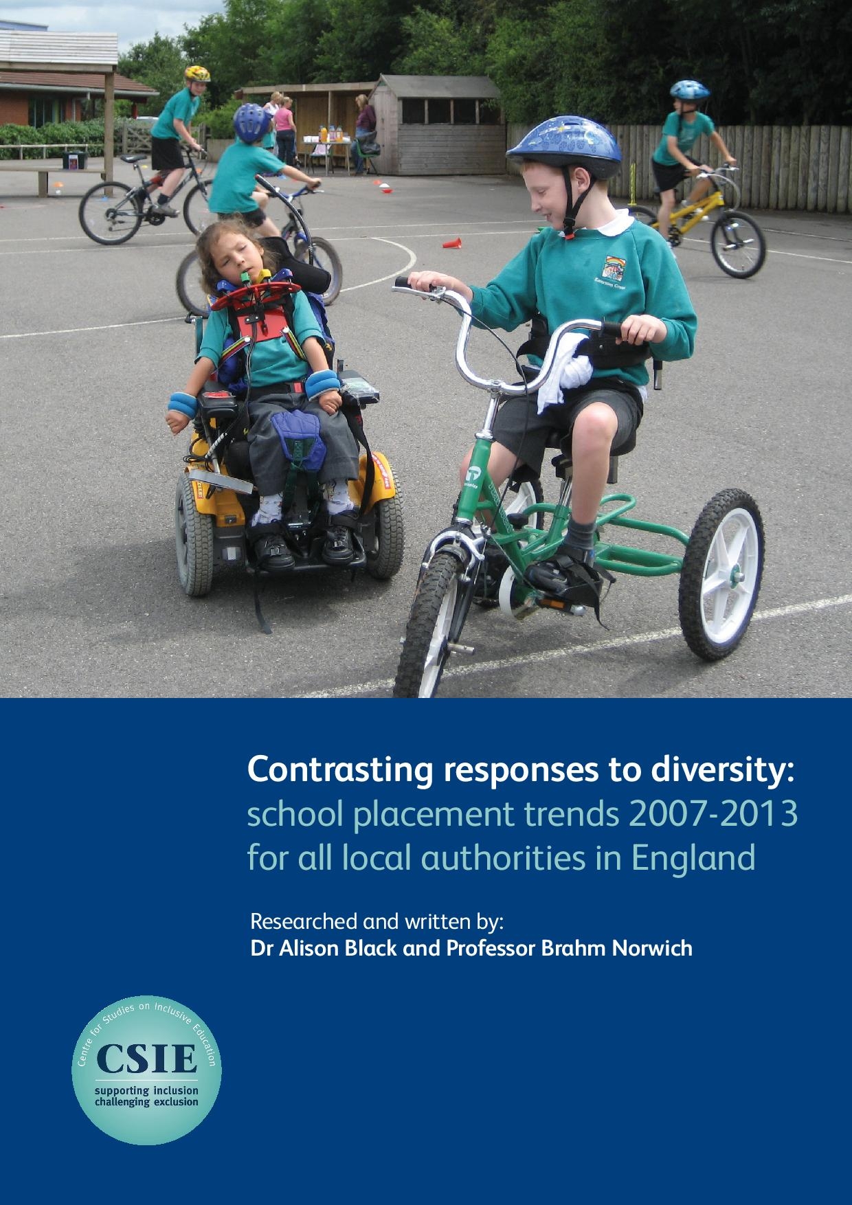 Contrasting responses to diversity: school placement trends 2007-2013 for all local authorities in England (2014) cover image