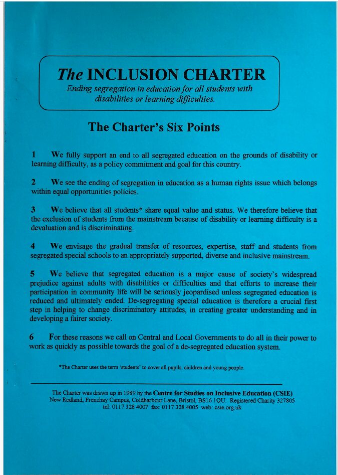 The Inclusion Charter (revised 2002)